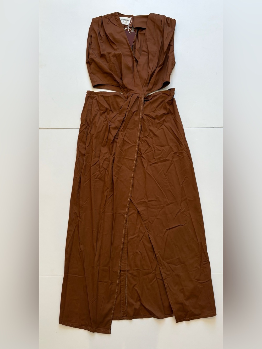 Encantadore Carlotta Brown Maxi Cut Out Dress NWT medium